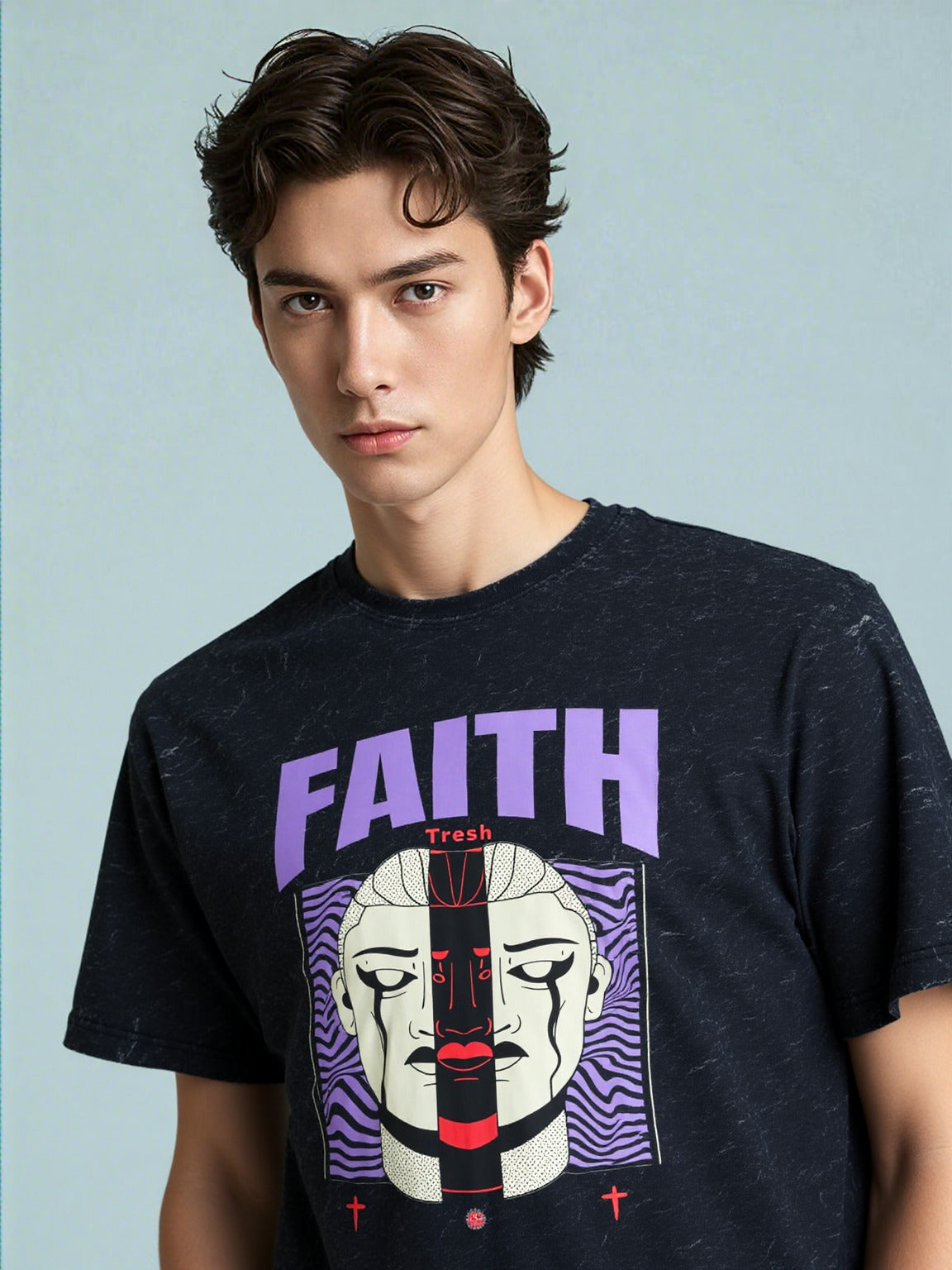 Faith Regular Fit Acid Wash T-shirt