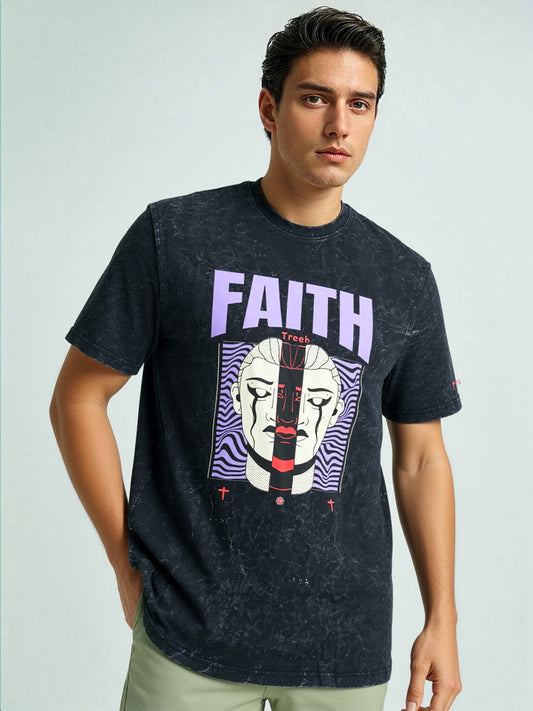 Faith Regular Fit Acid Wash T-shirt