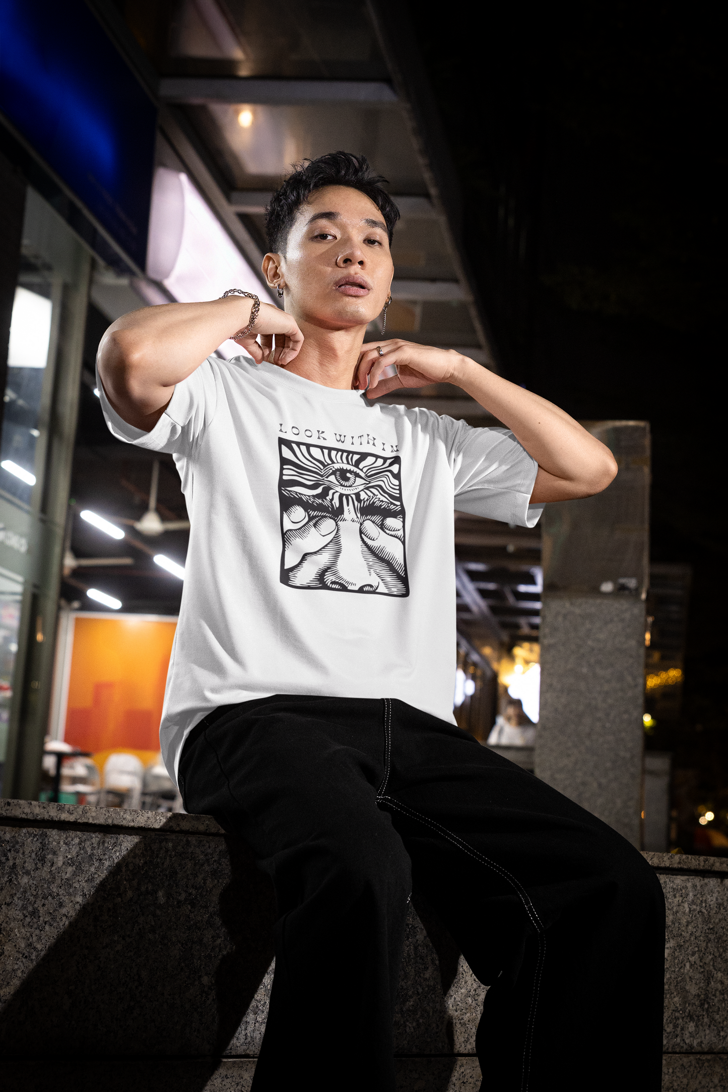 Look within oversized t-shirt