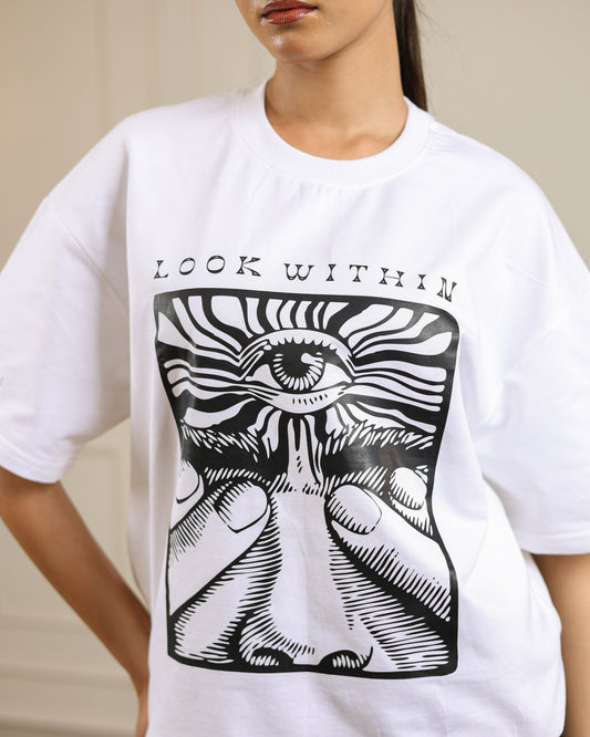 Look within oversized t-shirt