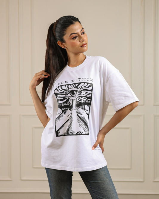 Look within oversized t-shirt