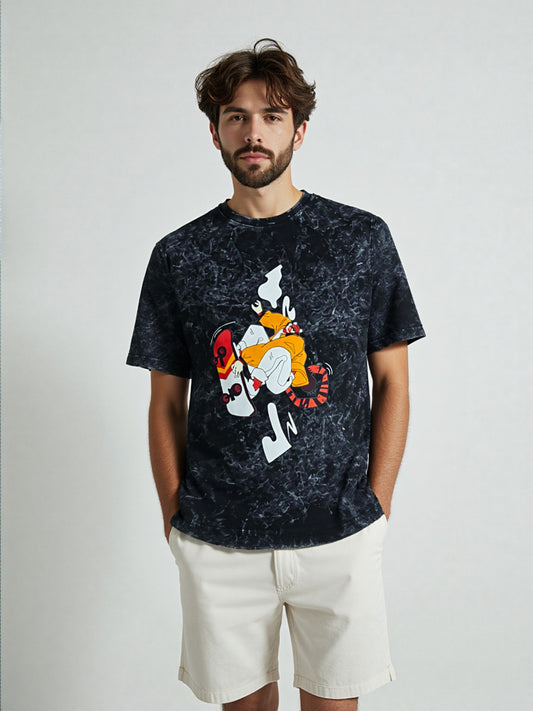 Skater Tiger Regular Fit Acid Wash T-shirt